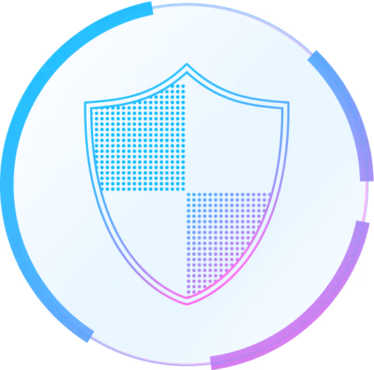 Icône de bouclier stylisé, symbolisant la sécurité et la protection des fonds et des données sur la plateforme de trading Upifex.